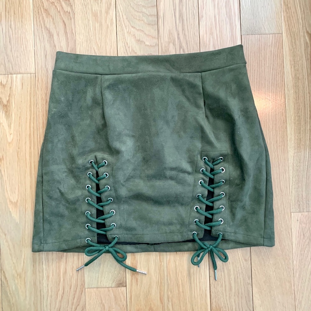Army Green Mini Skirt